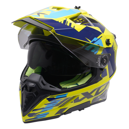 Axor Helmet X-Cross Adventure - Blue/Yellow Graphic