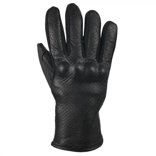 Bike It Cruiser Gloves Air 'CGA' Black Leather Motorcycle Gloves Large