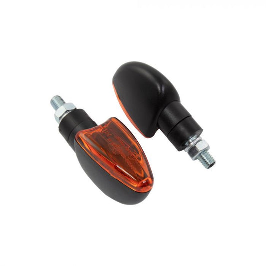 Bike It Short Stem Mini Spear Indicators With Black Body And Amber Lens