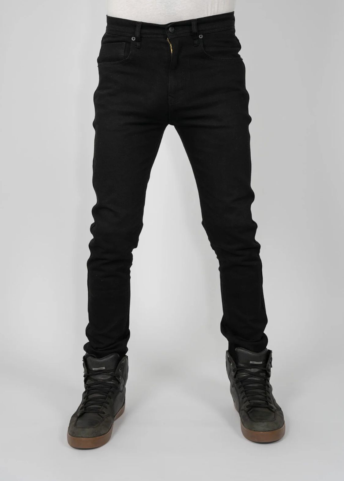 MOTOJEAN  Mens Jet Skinny Black Reg Leg