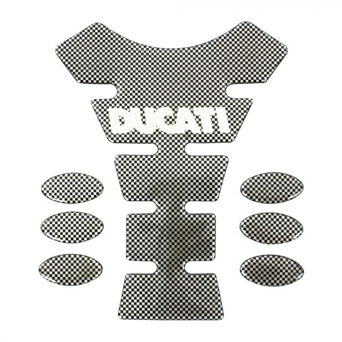 Bike It Carbon Effect Logo Spine Tank Pad - Ducati